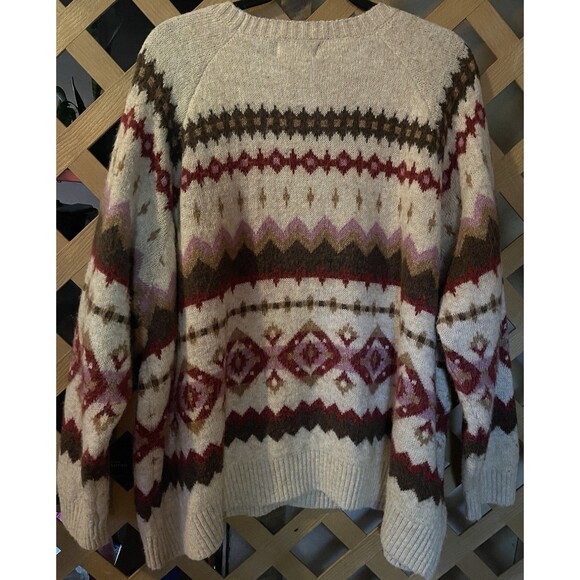 OLD NAVY Warm Fair Isle Wool Blend Shaker Stitch Sweater XXL - Picture 6 of 7